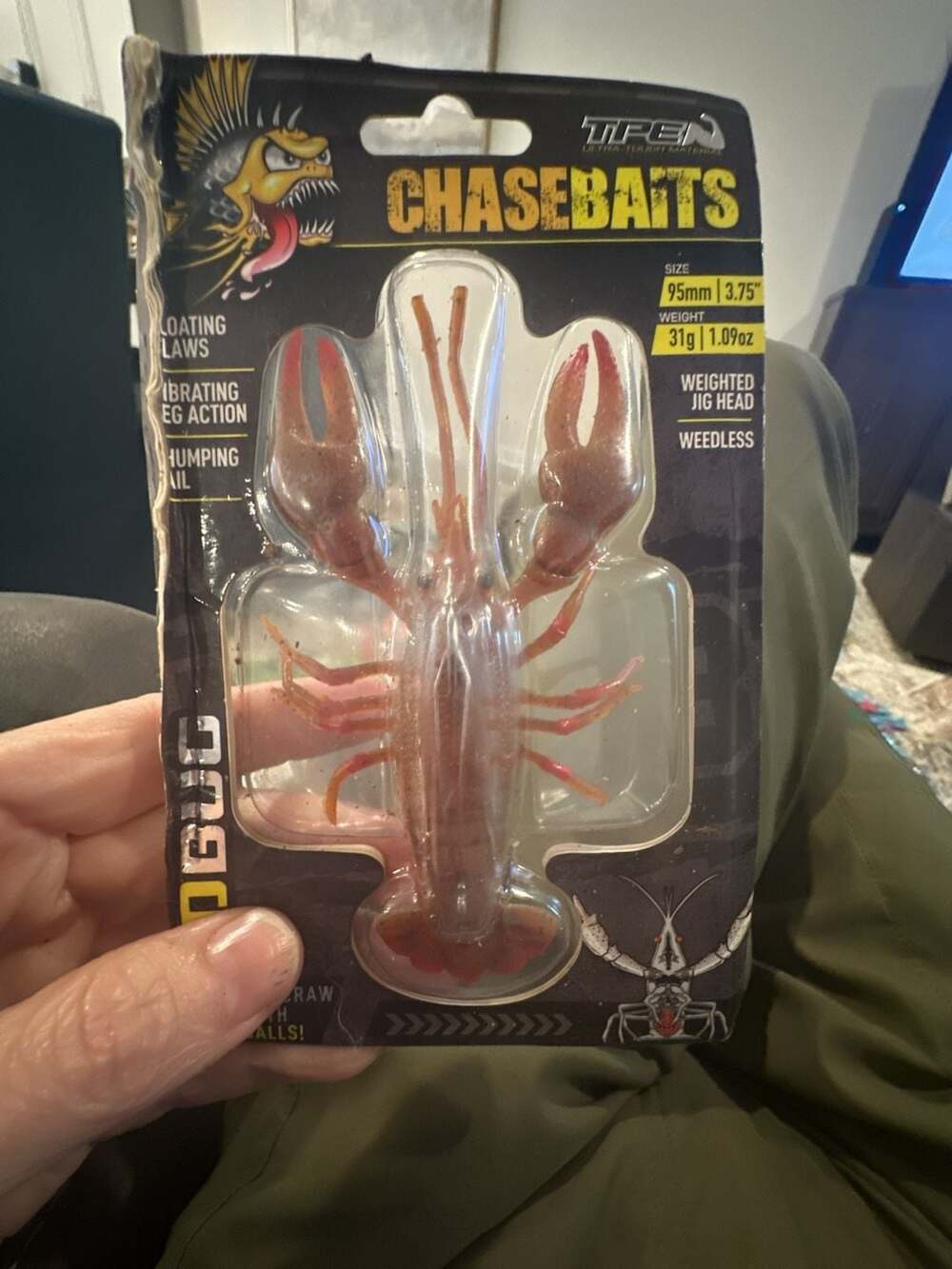 Chasebaits Mud Bug 95mm 31g Pumpkin Seed Crawfish Lure